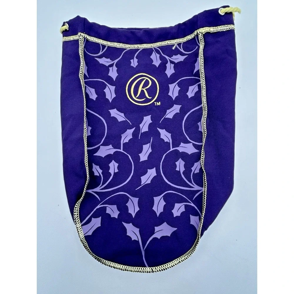 Crown Royal Christmas Holiday Holly Purple & Gold Drawstring Bag 11